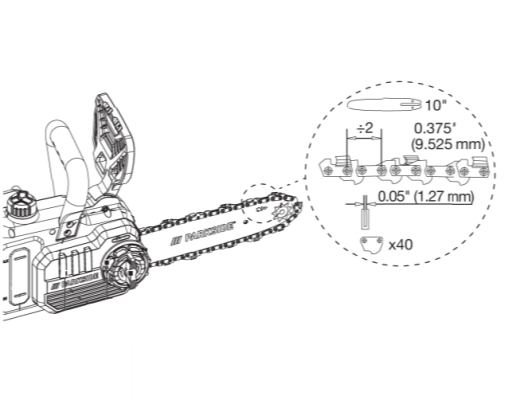 1St. Sägekette für IAN 465837_2404 / 20 V AKKU-KETTENSÄGE »PAKS 20-Li E5«