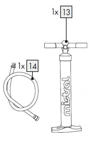 1St. Luftpumpe für IAN 366900_2007 / Aufblasbares Stand-up-Paddle-Board
