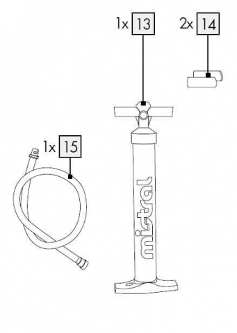 1X Luftpumpe für IAN 352141_2007 / AUFBLASBARES RACE STAND-UP-PADDLE-BOARD