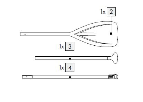 1X Paddel für IAN 352141_2007 / AUFBLASBARES RACE STAND-UP-PADDLE-BOARD