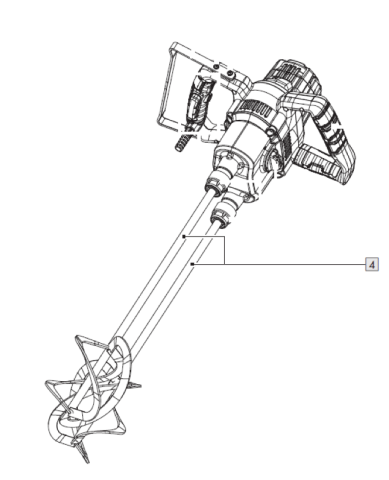 1St. Universal-Rührquirl LINKS für IAN 353790_2010 / DOPPEL-RÜHRWERK PDRW 1800 B1