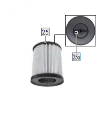 1St. Faltenfilter für IAN 392692_2201 / NASS- UND TROCKENSAUGER PWD 25 B3