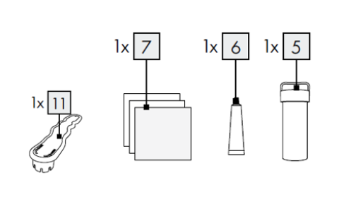 1X Reparaturset-Box für IAN 385702_2107 / ALLROUND-SUP, AUFBLASBAR