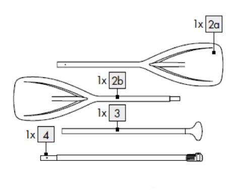 1X Paddel für IAN 401322_2107 / ALLROUND-SUP VIVID, AUFBLASBAR