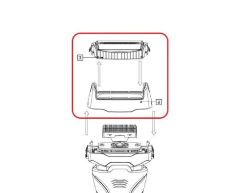 1X Scherfolienrahmen + Scherkopf