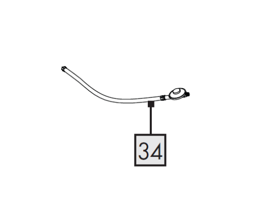 1X Druckminderer mit Gasschlauch (DK-Version) für IAN 405834_2107 / GASGRILL 4plus1 Brenner