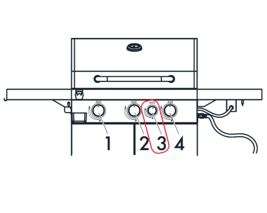1St. Drehregler (3) für IAN 405831_2107 / GASGRILL 3plus1 Brenner